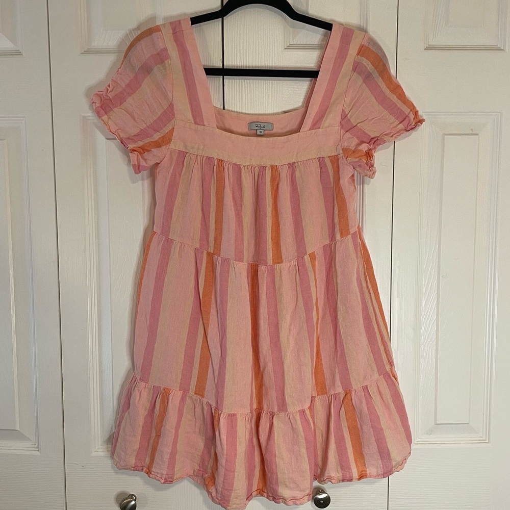 Rails Pink and Orange Babydoll Striped Dress